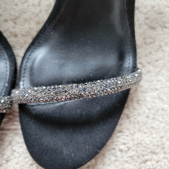 Steve Madden Rhinestone Strap Black Heels Size 5.5 - Picture 2 of 5